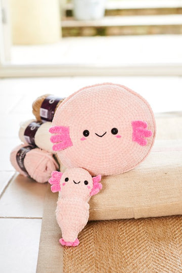 Axolotl Plushie and Cushion in Stylecraft Chenille Chunky - 10243
