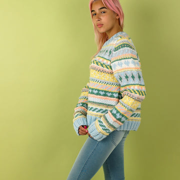 Paintbox Yarns Fizzy Fairisle Sweater for Grown Ups Knitting Pattern