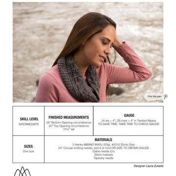 AMANO Juanita Cowl Knitting Pattern
