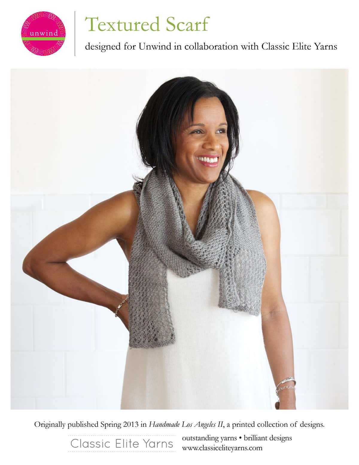 Classic Elite Yarns Textured Scarf Knitting Pattern