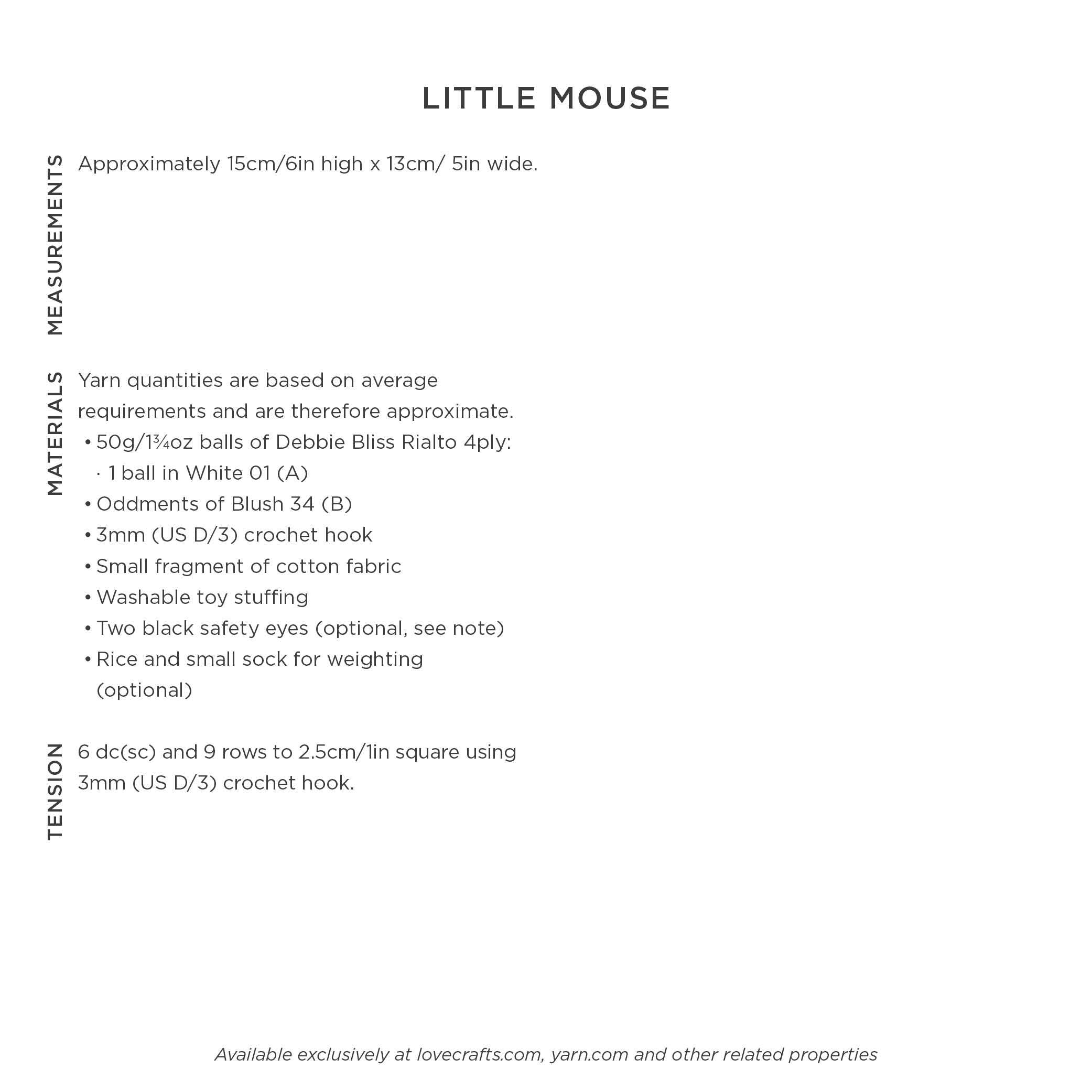 Debbie Bliss Little Mouse Crochet Pattern