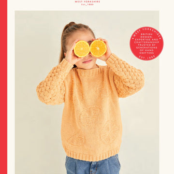 Sirdar Orange Segment Wide Neck Sweater Knitting Pattern