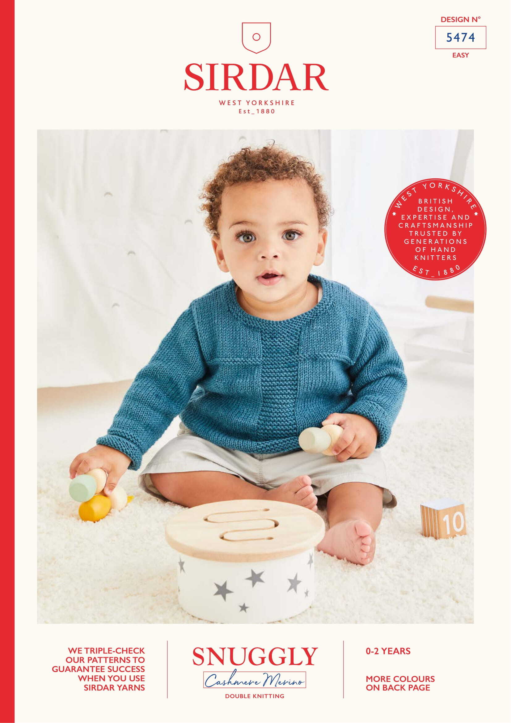 Sirdar Textured Panel Baby Sweater Jumper Knitting Pattern