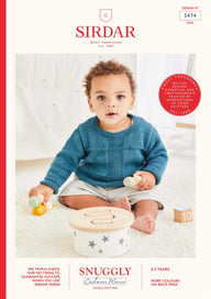 Sirdar Textured Panel Baby Sweater Jumper Knitting Pattern