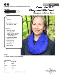 Diagonal Rib Cowl Knitting Pattern