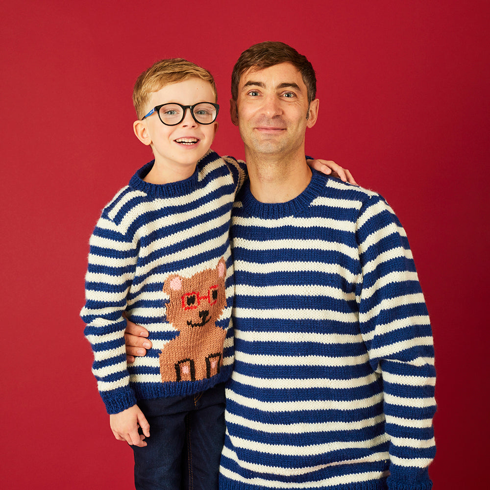 Paintbox Yarns Sailor Stripe and Buddy the Bear Sweater