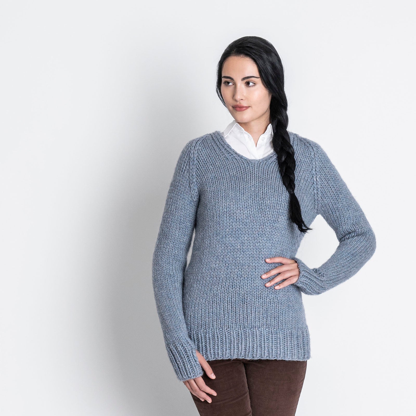Blue Sky Fibers Fleming Hoodie Jumper Knitting Pattern