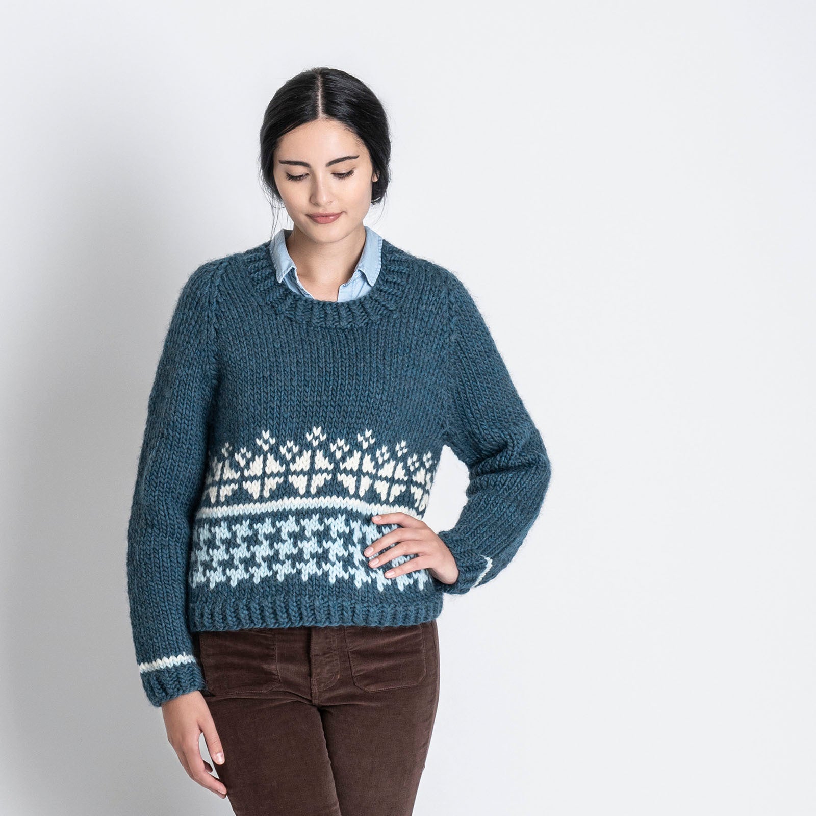 Blue Sky Fibers Swansboro Sweater Jumper Knitting Pattern