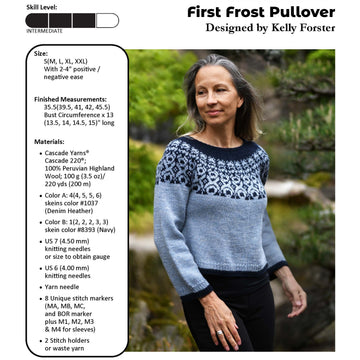 Cascade Yarns W First Frost Pullover Jumper Knitting Pattern
