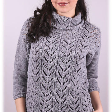 Womens Lace Pullover in Plymouth Yarn Cashmere De Cotone - 3009 - PDF