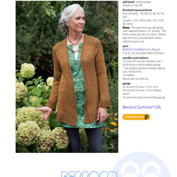 Berroco Gavell Cardigan Knitting Pattern