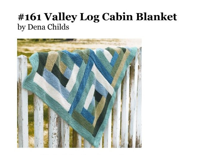 Valley Yarns Valley Log Cabin Blanket Knitting Pattern