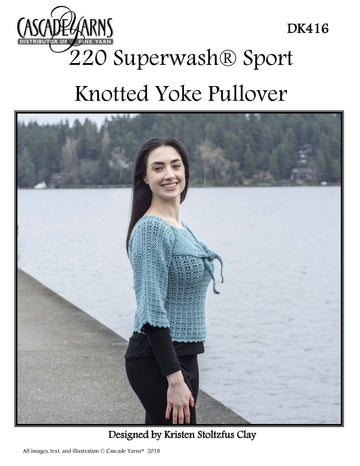 Knotted Yoke Pullover in Cascade Yarns 220 Superwash Sport - Free