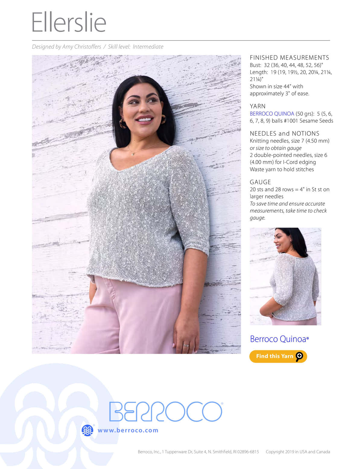 Berroco Ellerslie Jumper Knitting Pattern