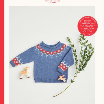 Sirdar Nordic Fair Isle Yoke Sweater Jumper Knitting Pattern