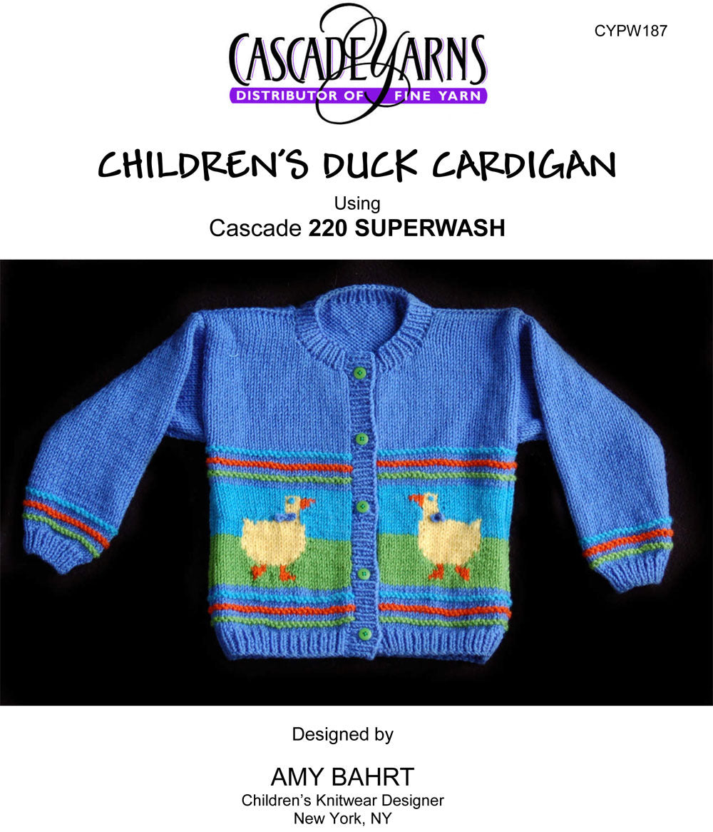 Cascade Yarns W Superwash Duck Cardigan Knitting Pattern