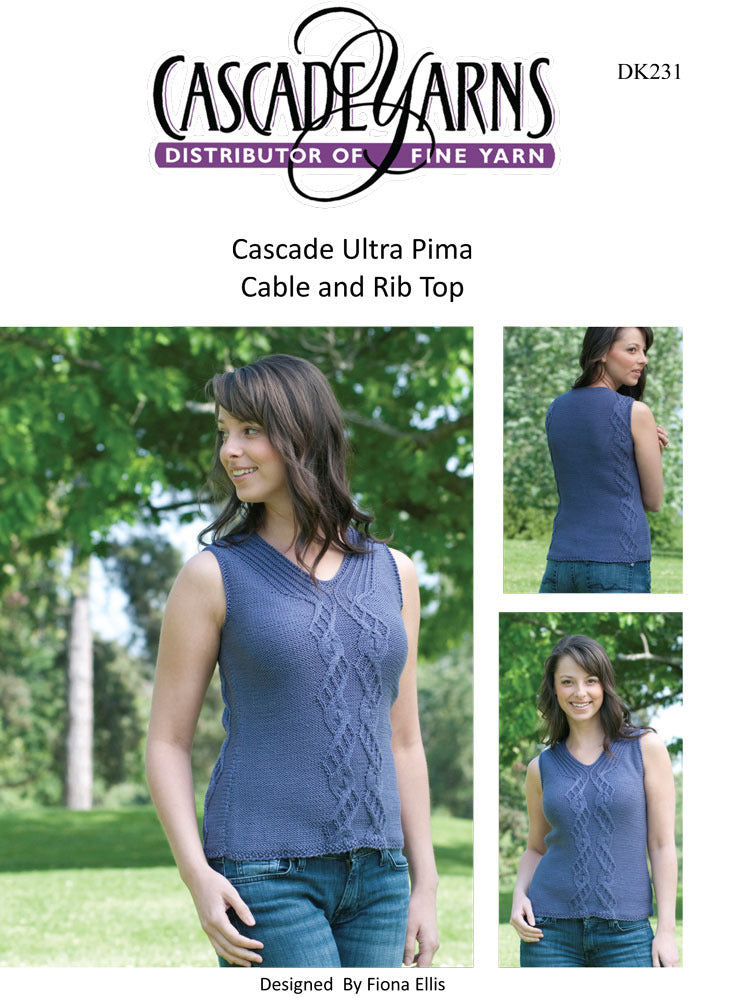 Cascade Yarns DK Cable and Rib Top Jumper Knitting Pattern