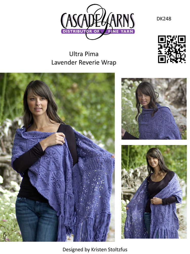 Cascade Yarns DK Lavender Reverie Wrap Crochet Pattern