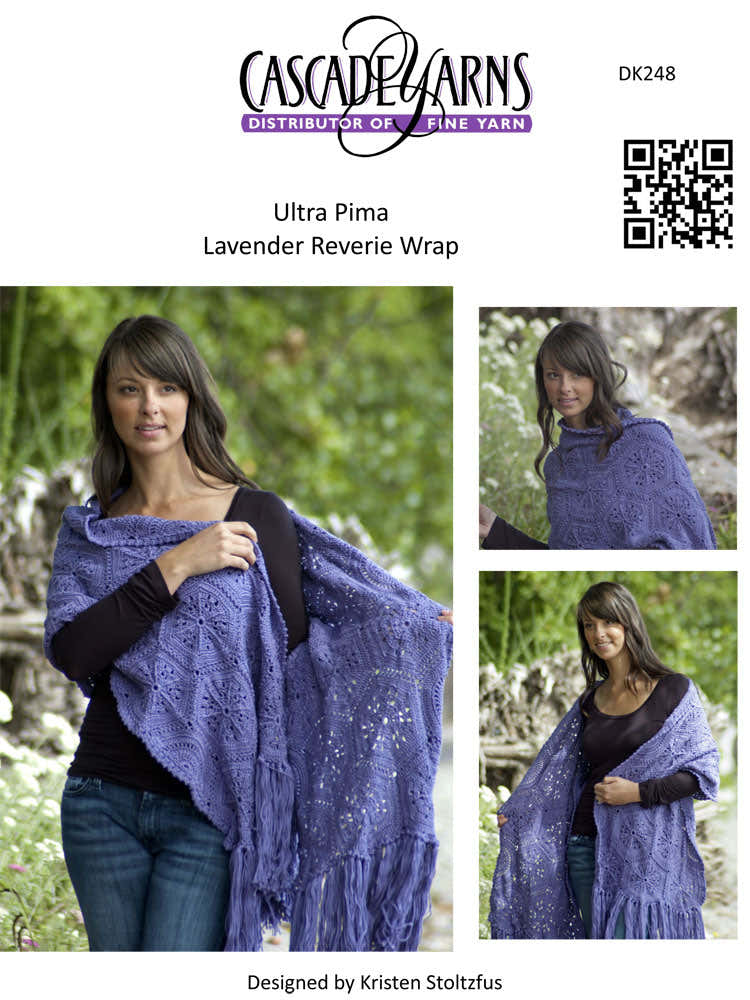 Cascade Yarns DK Lavender Reverie Wrap Crochet Pattern