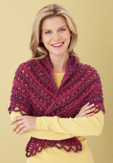 Splendid Triangle Shawl in Lion Brand Homespun - L0363B PDF