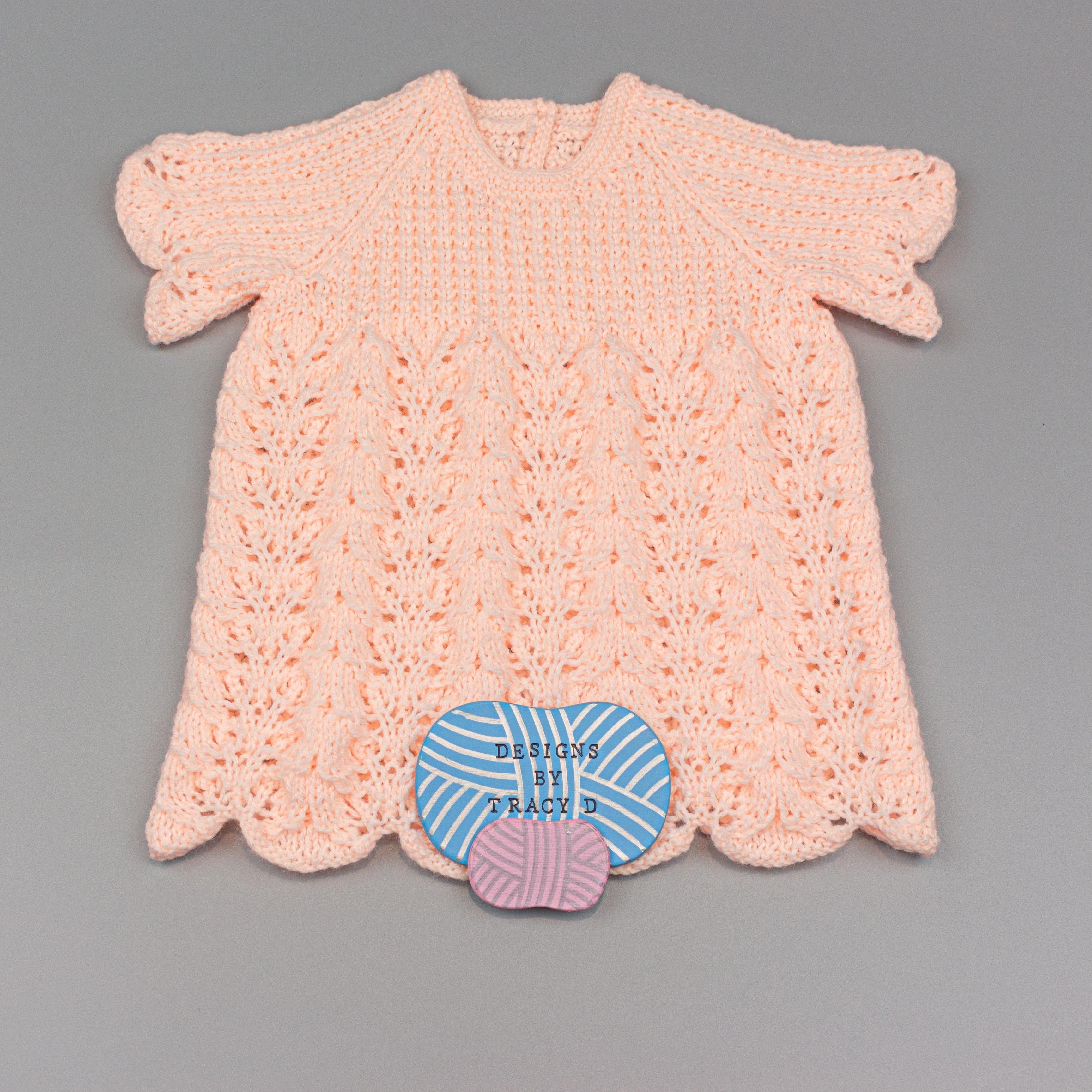 Gwen baby dress, pants & hat knitting pattern