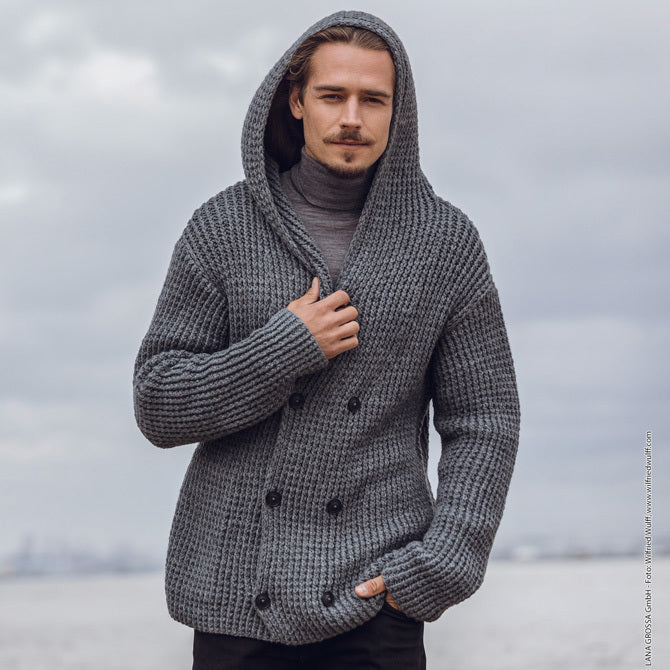 Lana Grossa M Jacket Coat Knitting Pattern