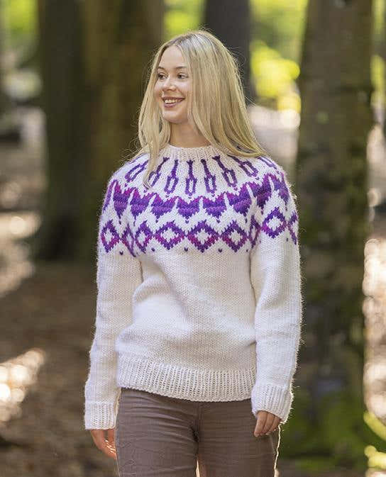Polar Sweater In White Viking Garn Snorre Naturgarn