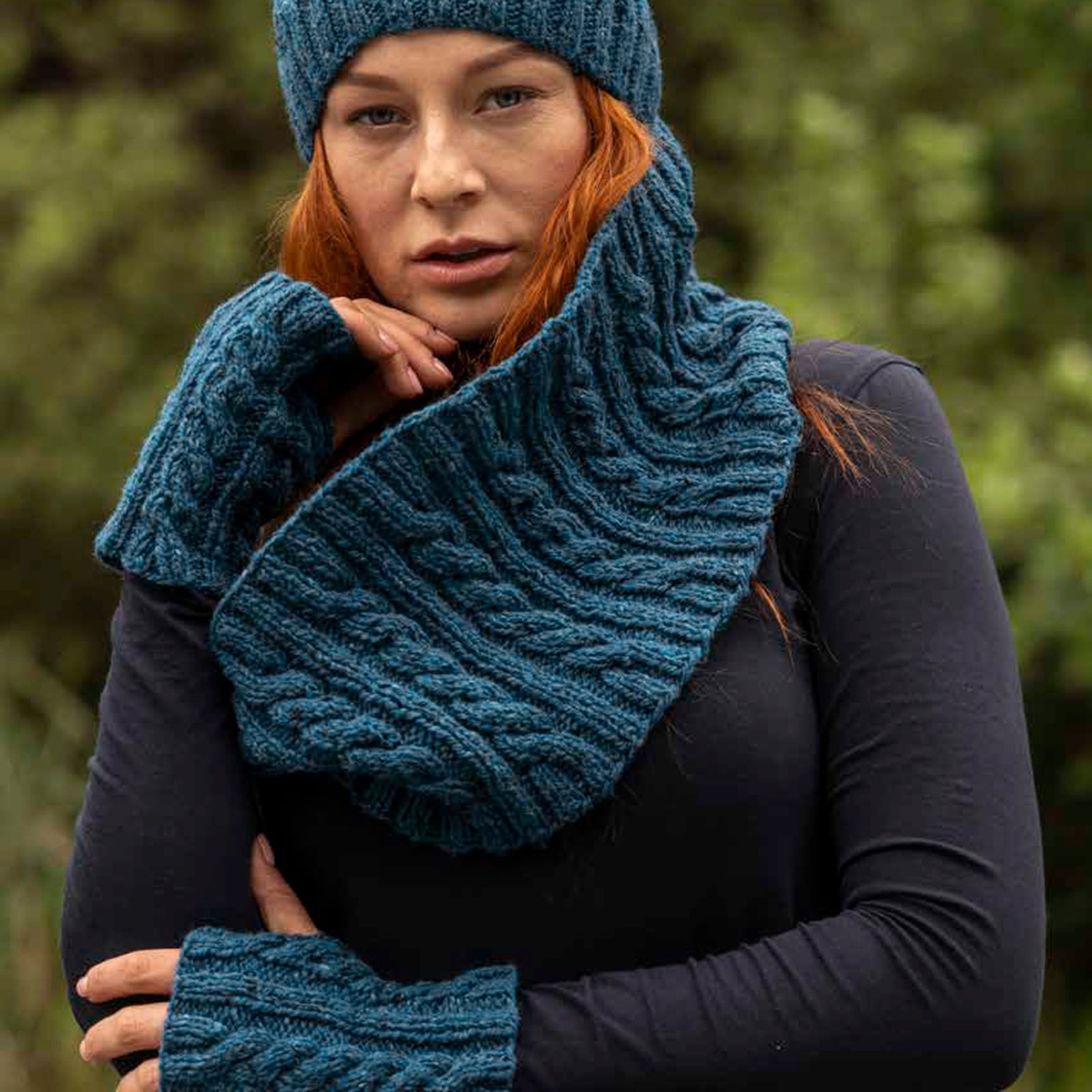 Queensland Collection Karen Hat, Cowl & Miits Knitting