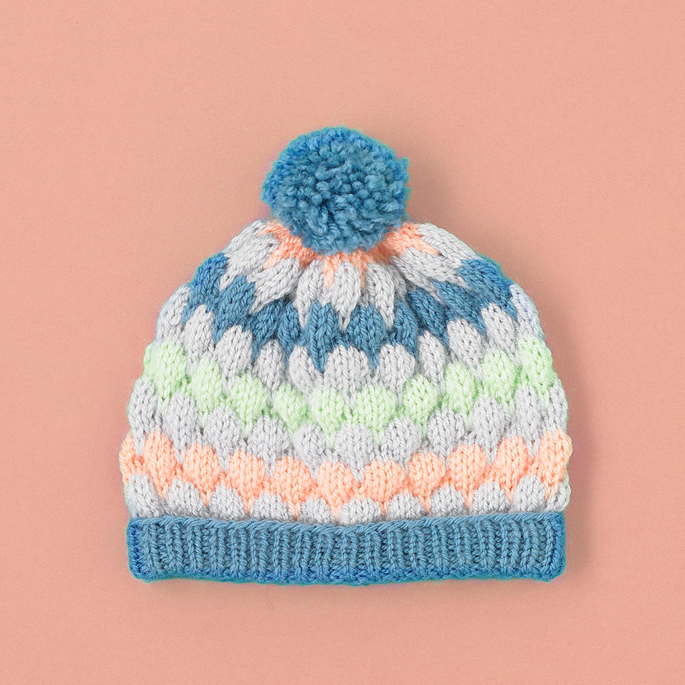 Paintbox Yarns Bobo Bubble Stitch Blanket & Beanie Knitting Pattern