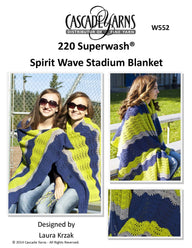 Spirit Wave Stadium Blanket in Cascade Yarns 220 Superwash - Free