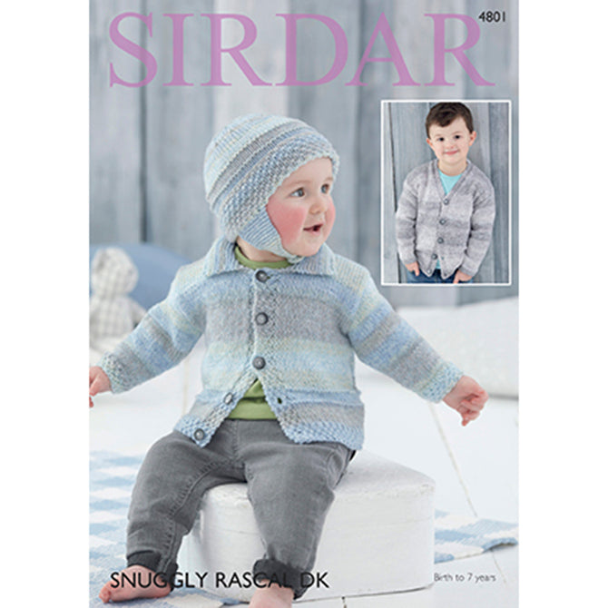 Sirdar 4801 Cardigan & Helmet Knitting Pattern