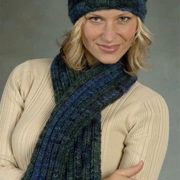 Ribs & Ridges Hat And Scarf in Plymouth Yarn Baby Alpaca Grande Hand Dye