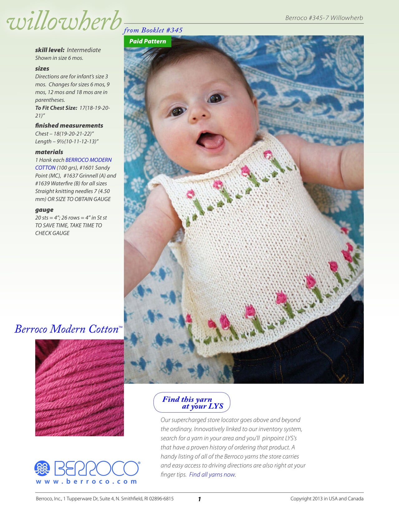 Berroco Willowherb Jumper Knitting Pattern