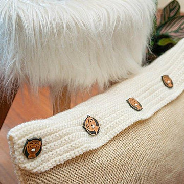 Happy Camper Knit Pillow Cover