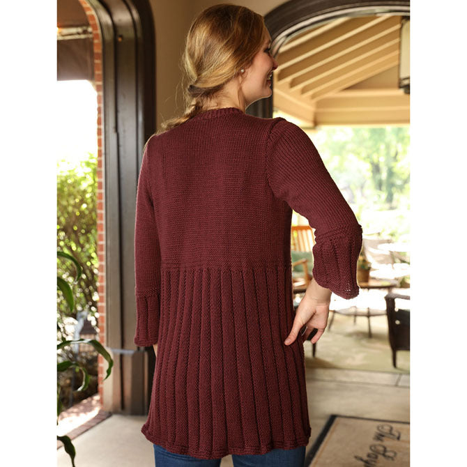 Plymouth Yarn Lace Panel Jacket Cardigan Knitting Pattern