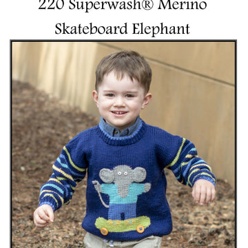 Skateboard Elephant in Cascade Yarns 220 Superwash Merino - Free