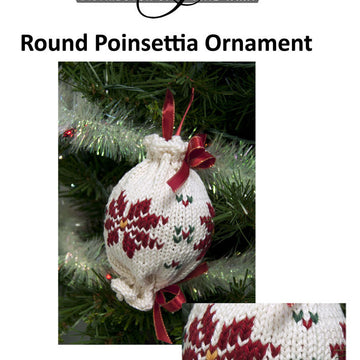 Round Poinsettia Ornament Decoration Knitting Pattern