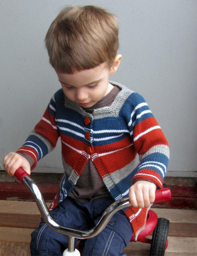 Plymouth Yarn DK Merino Superwash Baby and Toddler Striped Cardigan (Free)
