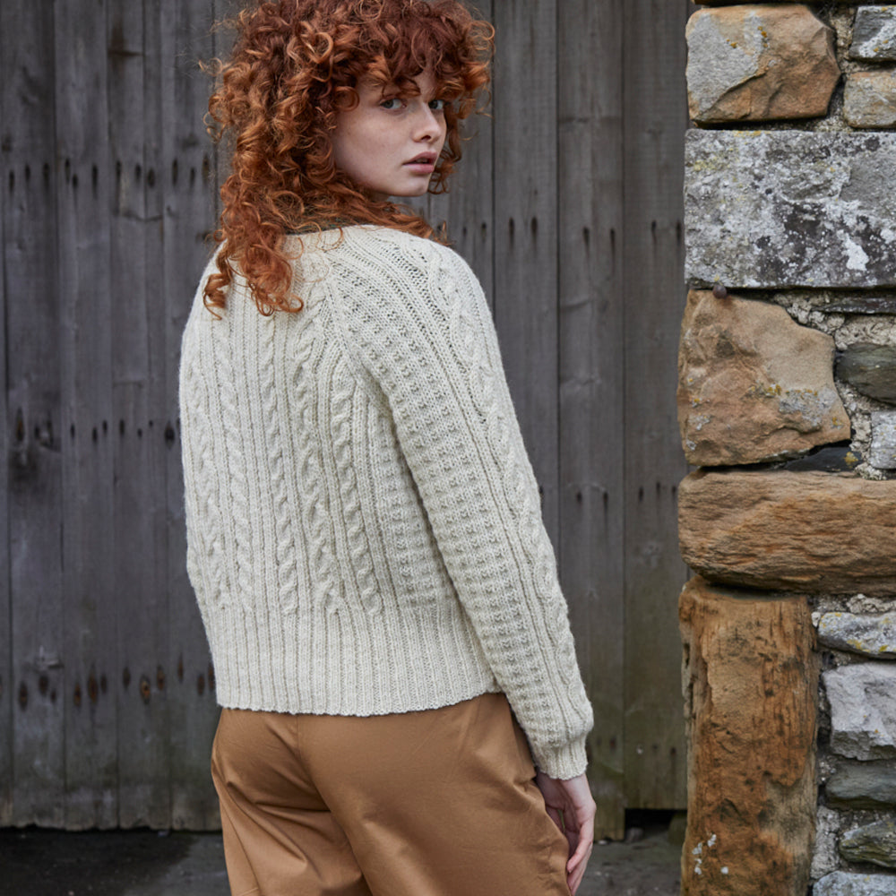 Debbie Bliss Cropped Cardigan With Deep Rib Knitting Pattern