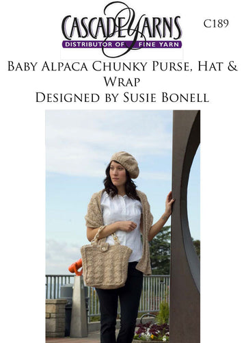 Purse, Hat & Wrap in Cascade Baby Alpaca Chunky - C189 - Free PDF