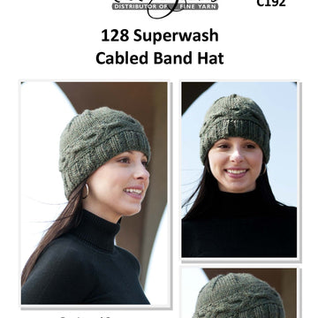 Cascade Yarns C Cabled Band Hat Knitting Pattern