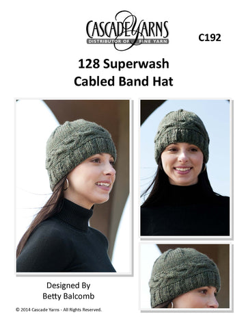 Cascade Yarns C Cabled Band Hat Knitting Pattern