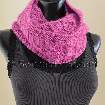 #178 Rose Cabled Circular Scarf