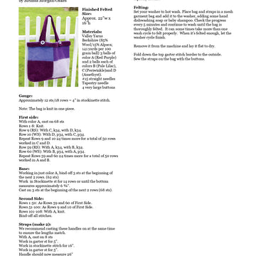 Valley Yarns 154D Big Vermont Felted Bag (Free)