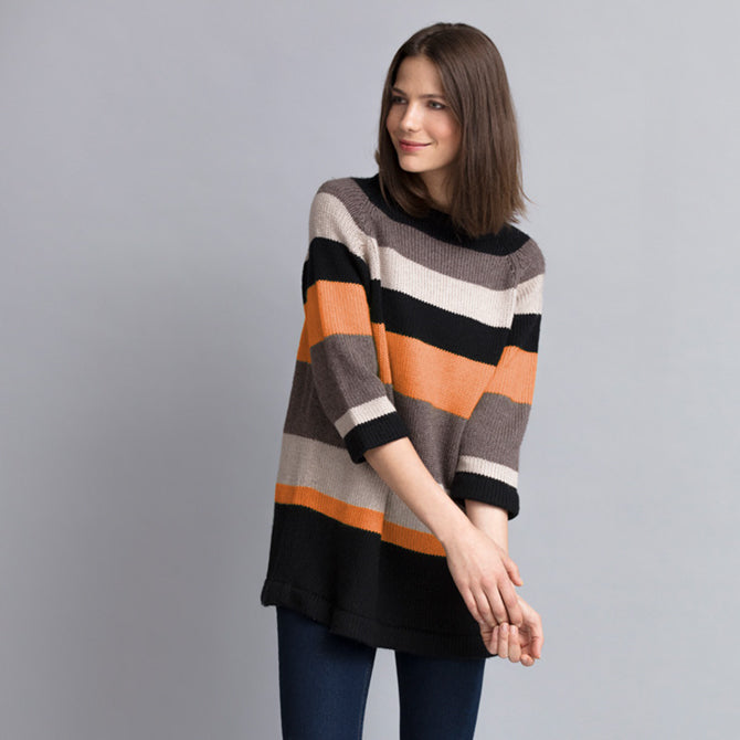 String Carol Striped Tunic Jumper Knitting Pattern