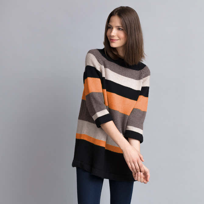 String Carol Striped Tunic Jumper Knitting Pattern
