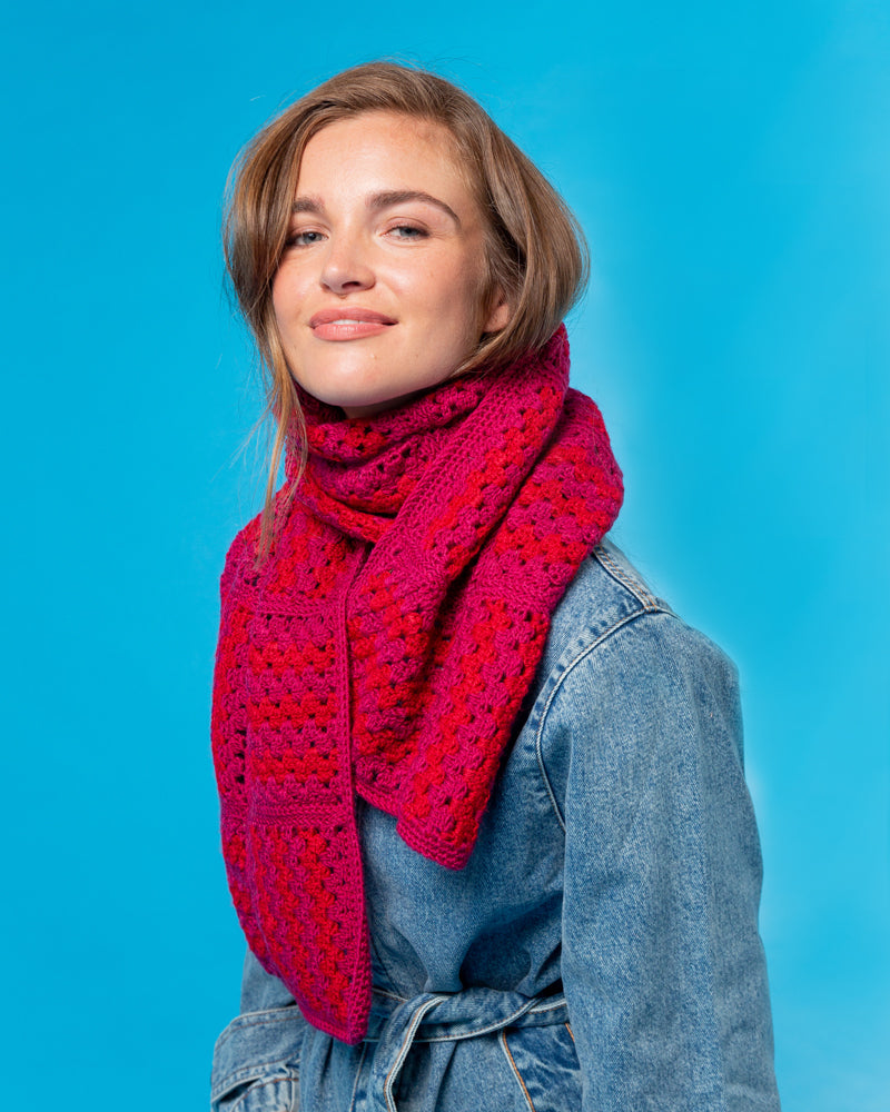 Paintbox Yarns Giddy Granny Stitch Scarf Crochet Pattern