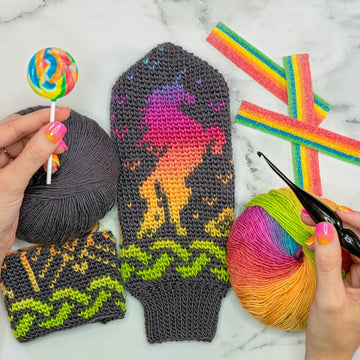 Unicorn Crochet Mittens