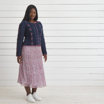 Debbie Bliss Embroidered Flowers Cardigan Knitting Pattern