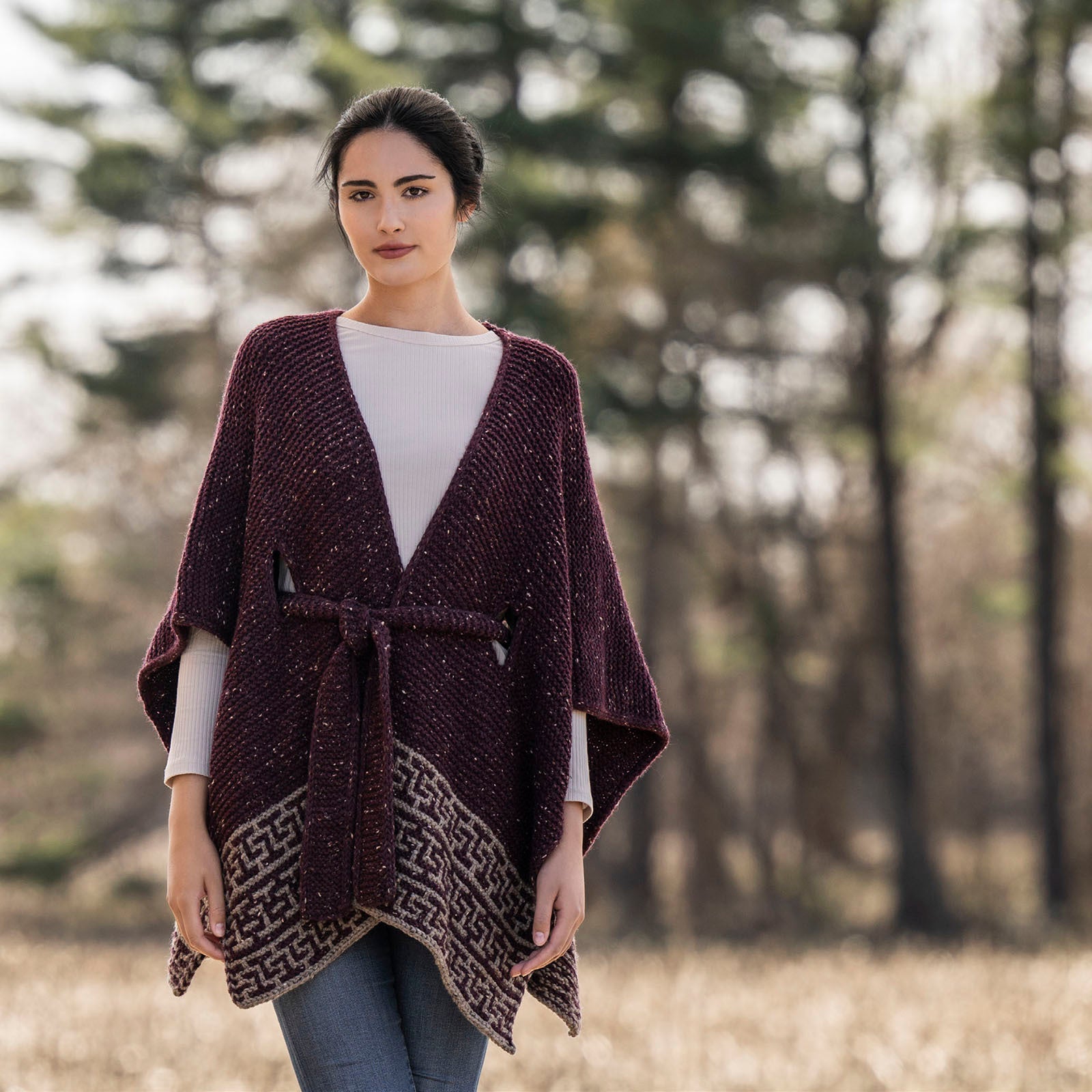 Blue Sky Fibers Bellingham Ruana Cape Knitting Pattern